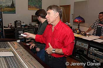 Stephen Schwartz in recording studio for the Godspell cast album