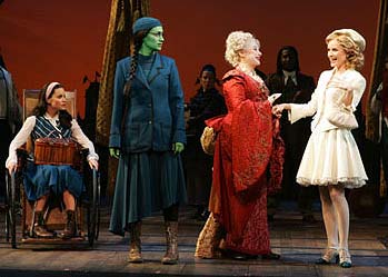 Wicked Costumes: Nessa, Elphaba, Morrible, Galinda at Shiz