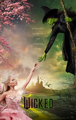 Wicked movie poster with Glinda and Elphaba